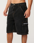 Rip Curl Mens Search Series Denim 23"Cargo Walkshorts - Washed Black