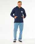 Rip Curl Mens Streamline Zip Through Fleece Hoodie - Dark Navy