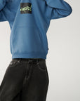 Rip Curl Mens Rip Script Icon Hoodie Fleece - Blue Fin