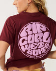 Rip Curl Womens Icons Of Surf Relaxed T-Shirt - Dark Plum