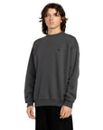 Volcom Mens Single Stone Sweatshirt - Asphalt Black - ManGo Surfing