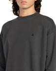 Volcom Mens Single Stone Sweatshirt - Asphalt Black - ManGo Surfing