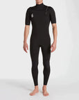 2/2mm Short Sleeve Chest Zip Full Wetsuit - Mens Wetsuit - Black - ManGo Surfing