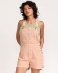 RVCA Womens Drea Short Overalls - Clay