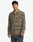 RVCA Mens Dayshift Blanket Flannel Long Sleeve Shirt - Mushroom - ManGo Surfing