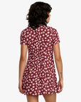 RVCA Womens Understated Buttoned Dress - Cranberry