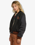 RVCA Womens Ryan Bomber Jacket - Washed Black - ManGo Surfing