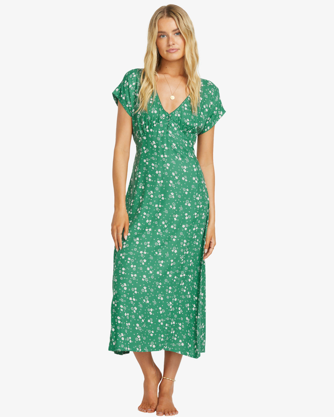 Billabong Womens Bright Skies Midi Dress - Island Green - ManGo Surfing