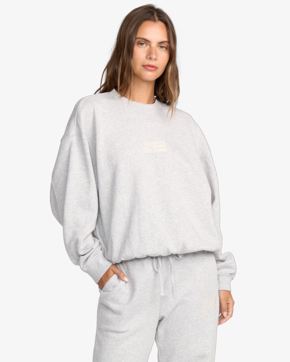 Billabong Womens So Sunny Kendal Sweatshirt - Heather Grey - ManGo Surfing