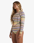 Billabong Womens 1/1 Salty Dayz Natural Light Chest Zip Wetsuit - Black Multi - ManGo Surfing
