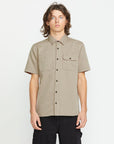 Volcom Mens Trade Stone Shirt - Light Khaki - ManGo Surfing