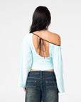 Rusty Womens Yuno Reverse Long Sleeve Slouch Top - Powder Aqua