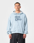 Rusty Mens Revolt Zip Through Waffle Hoodie - Sky Blue