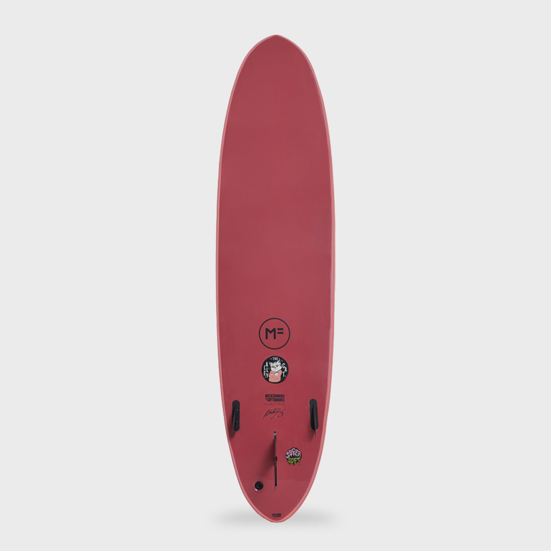 Alley Cat Super Soft - Softboard - 7&#39;0, 7&#39;6, 8&#39;0 and 8&#39;6 - Coral/Merlot - ManGo Surfing