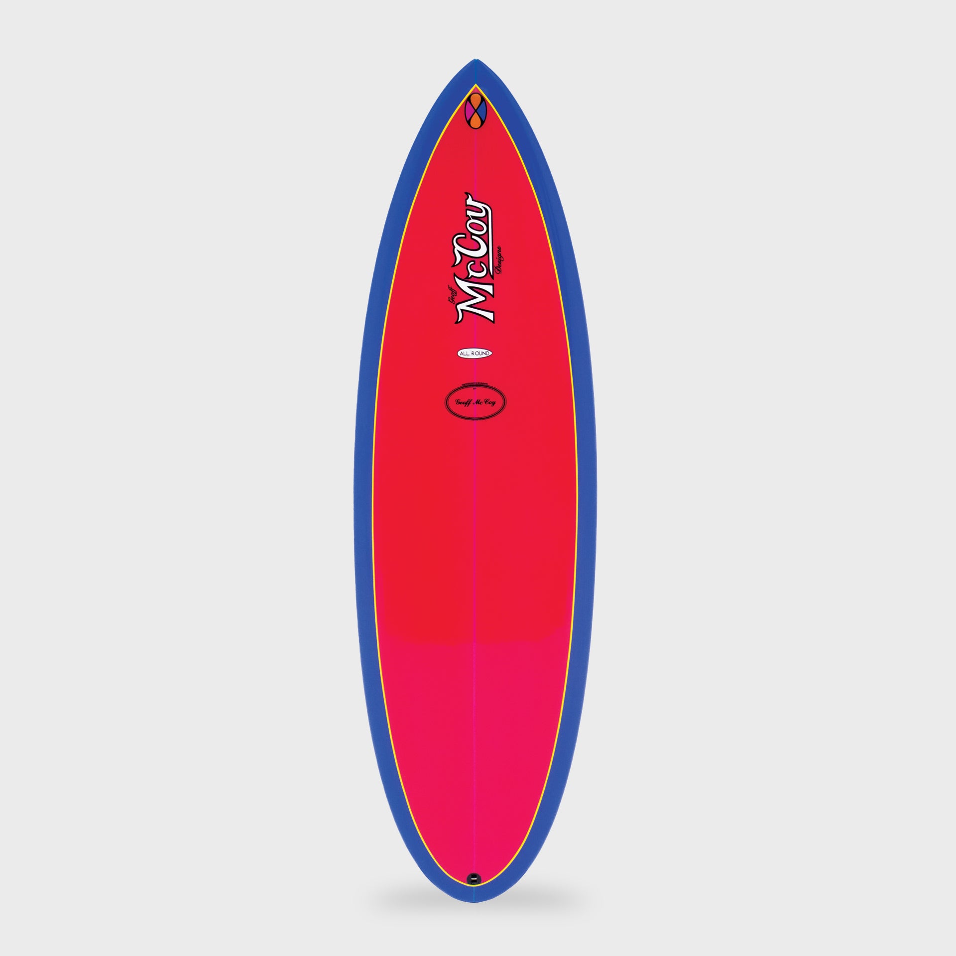 McCoy All Round Nugget 3F FCS II XF Sunset Polish Surfboard - Pink/Blue