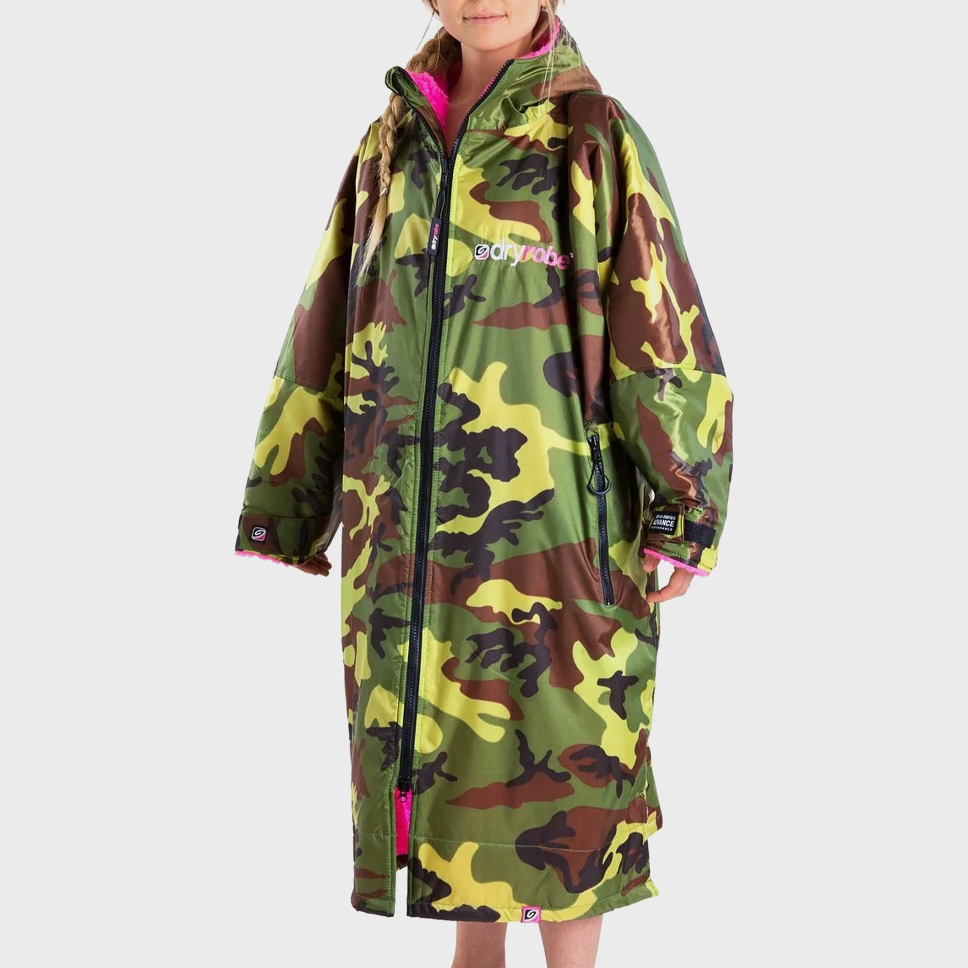 Adults Dryrobe - Advance Long Sleeve Dryrobe - Camouflage Pink - ManGo Surfing