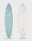 Aloha Twin Pin PU Tint Polish Surfboard 3F (FCSII) - Sky