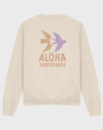 Aloha Womens Over the Bay Long Sleeve Crew Sweatshirt - Natural Stone