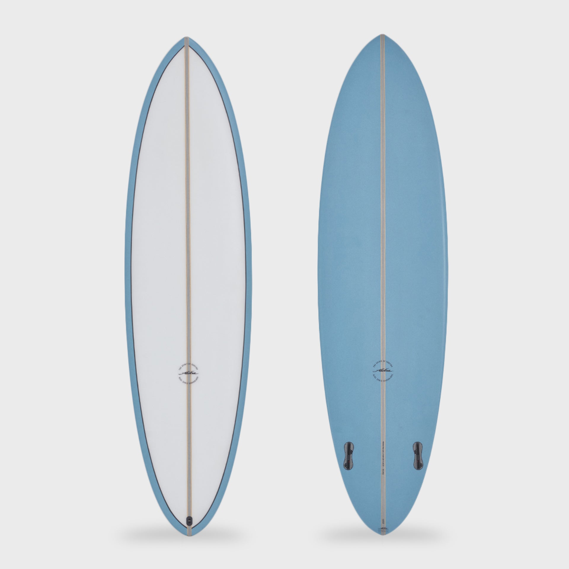 Aloha Twin Pin PU PVCP Surfboard (FCSII) - Blue – ManGo Surfing