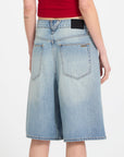 Volcom Womens Beeggy Denim Shorts - Dusty Blue Wash