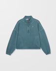 Volcom Womens Stone Soft Quarter Zip Sweatshirt - Emerald Green