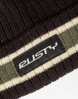Rusty Mens Bones Reversible Beanie Hat - Black
