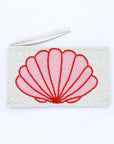 Pineapple Island Small Shell Beaded Pouch - Pink