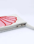 Pineapple Island Small Shell Beaded Pouch - Pink