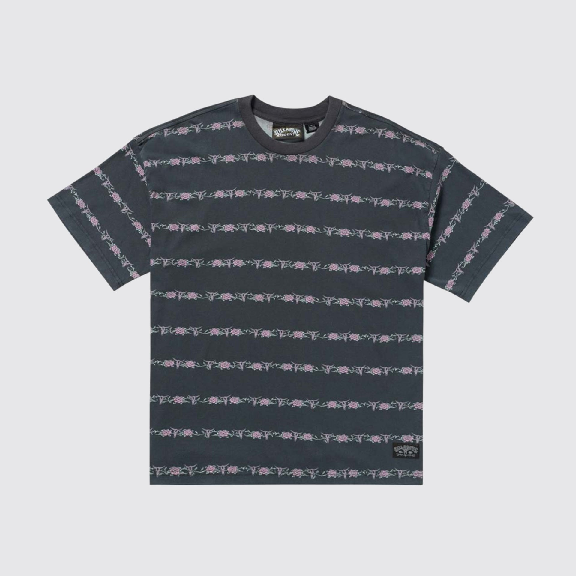 Billabong Mens Raging Bull Stripe T-Shirt - Washed Black - ManGo Surfing