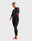 C-Skins Element 3/2 Women's Steamer Back Zip Wetsuit - Black Slate/Coral - ManGo Surfing