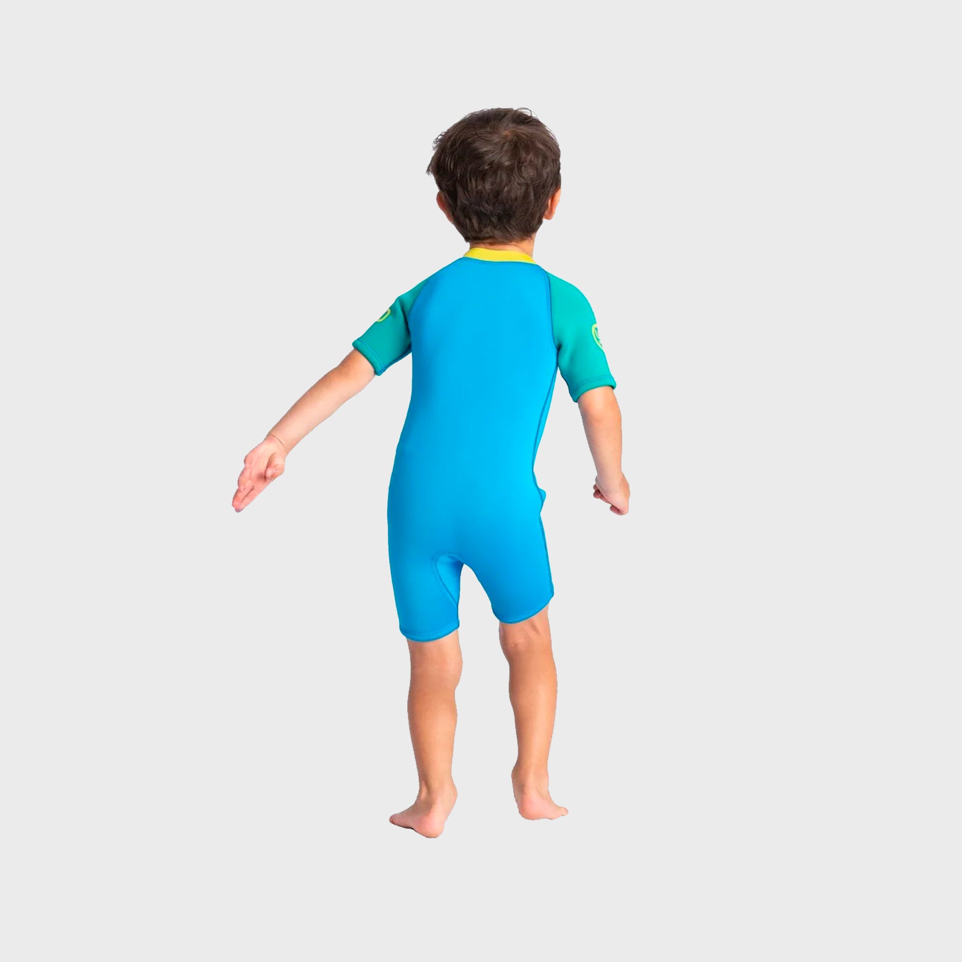 C-Skins C-KID Baby Shorti Wetsuit - Cyan/Green/Aurora Yellow - ManGo Surfing