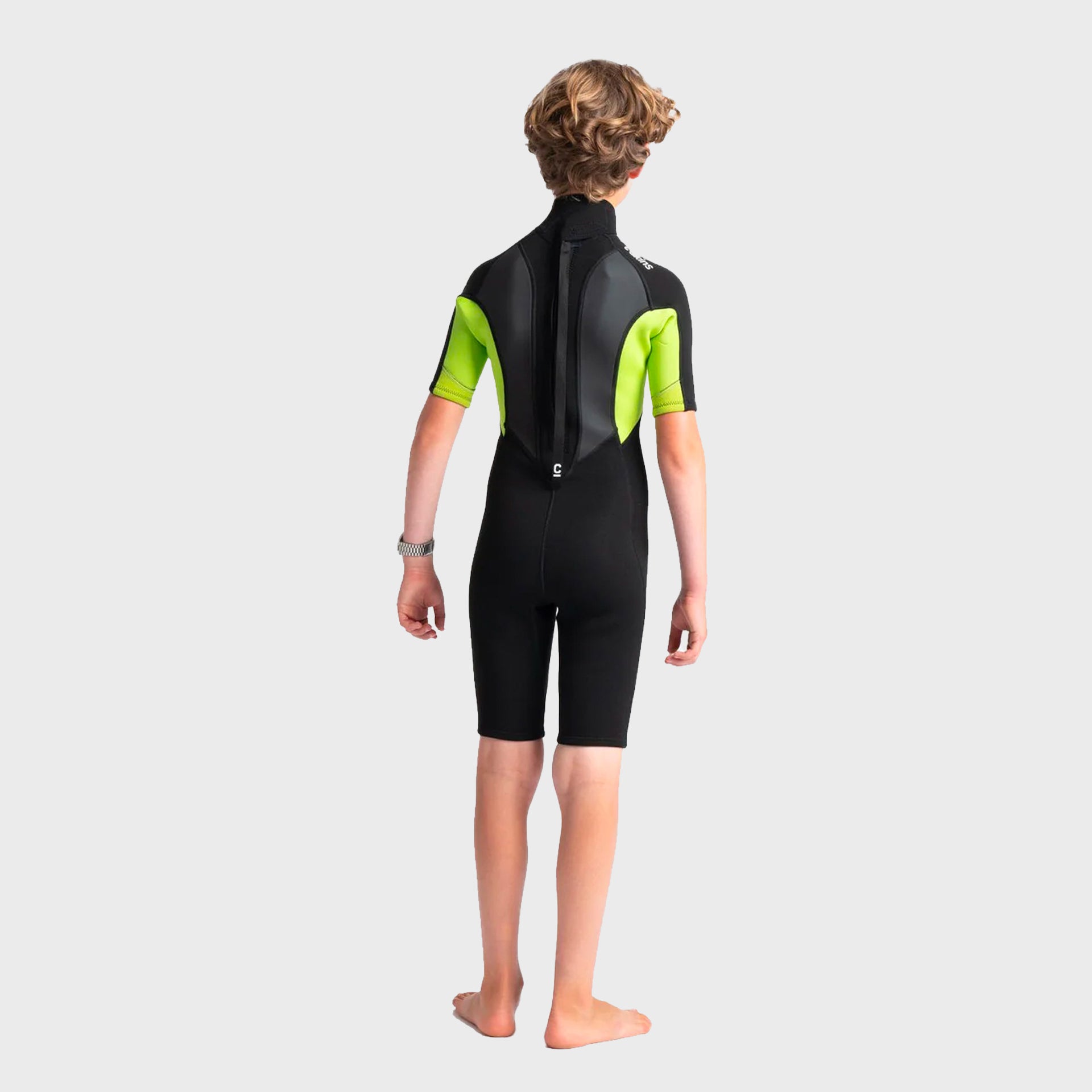 C-Skins Element 3/2 Junior Shortie Wetsuit - Black/Lime Multi - ManGo Surfing