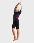 C-Skins Element 3/2 Womens Shortie Wetsuit - Black/Slate/Coral - ManGo Surfing