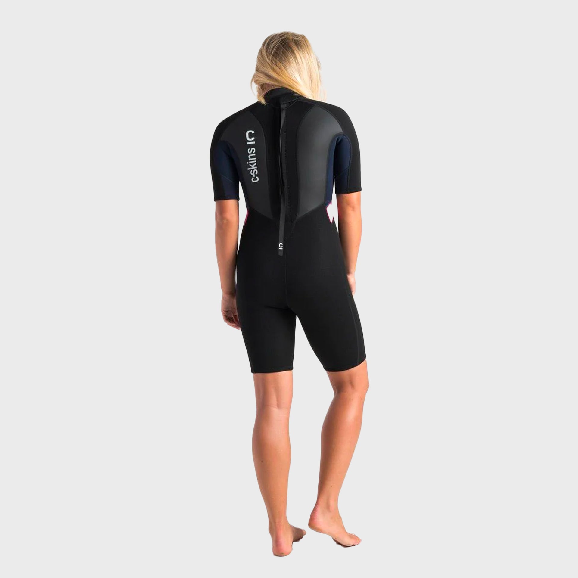 C-Skins Element 3/2 Womens Shortie Wetsuit - Black/Slate/Coral - ManGo Surfing