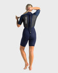 C-Skins Element 3/2 Womens Shortie Wetsuit - Slate/Black/Ice Blue - ManGo Surfing