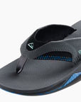 Reef Mens Fanning Flip Flops - Gunmetal/Ocean - ManGo Surfing