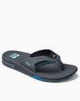 Reef Mens Fanning Flip Flops - Gunmetal/Ocean - ManGo Surfing