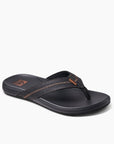 Reef Mens Cushion Phantom 2.0 Leather Flip Flops - Black/Coffee - ManGo Surfing
