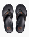 Reef Mens Cushion Phantom 2.0 Leather Flip Flops - Black/Coffee - ManGo Surfing