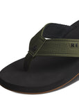 Reef Mens The Layback Flip Flops - Black/Olive - ManGo Surfing