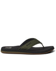 Reef Mens The Layback Flip Flops - Black/Olive - ManGo Surfing