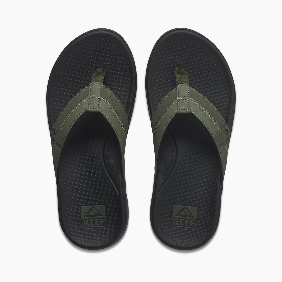 Reef Mens Cushion Phantom 2.0 Flip Flops - Olive/Gum - ManGo Surfing