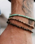 Pineapple Island Coconut Wood Beaded Beach Bracelet - Black