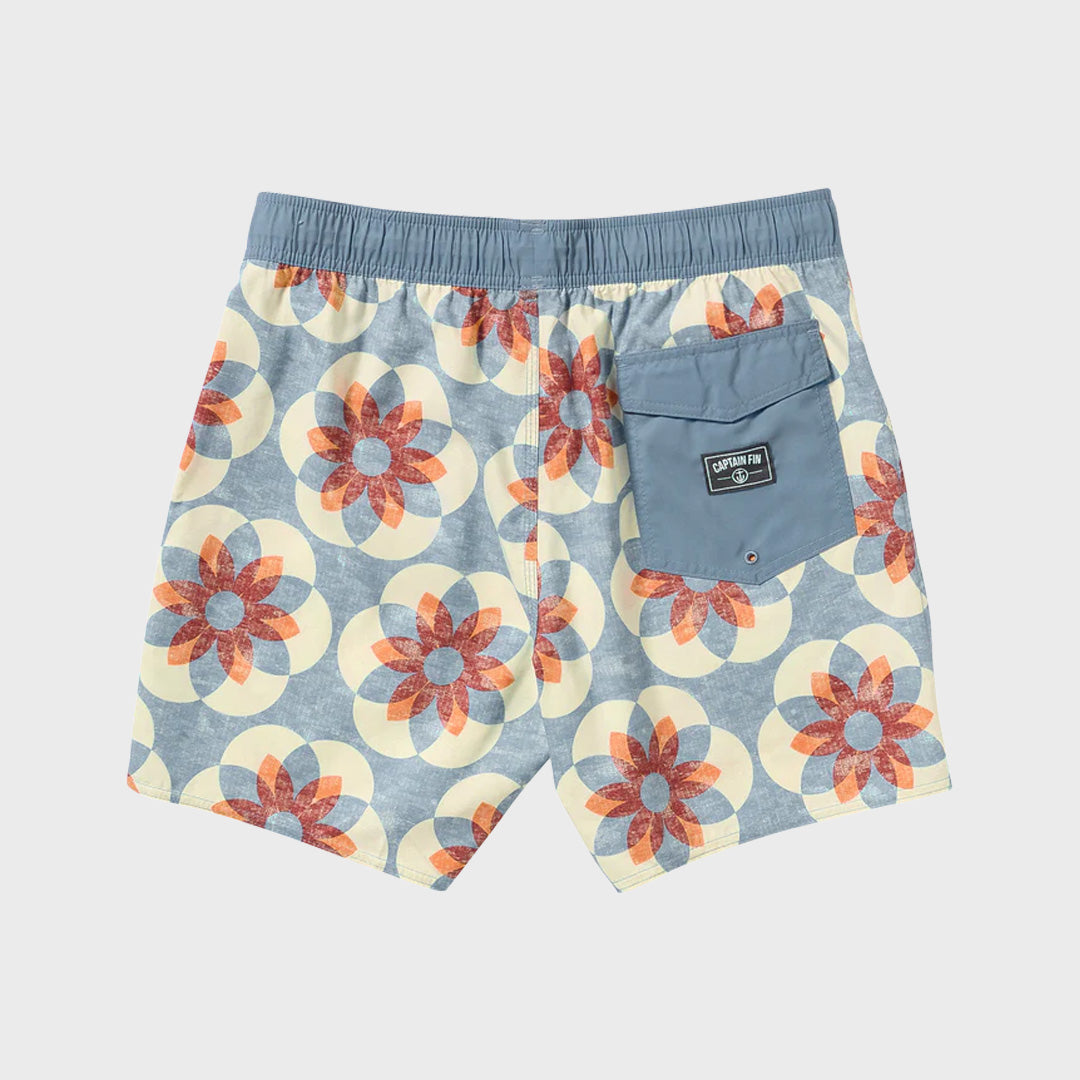 Captain Fin Mens Big Prints 16" Trunks - Coronet Blue - ManGo Surfing