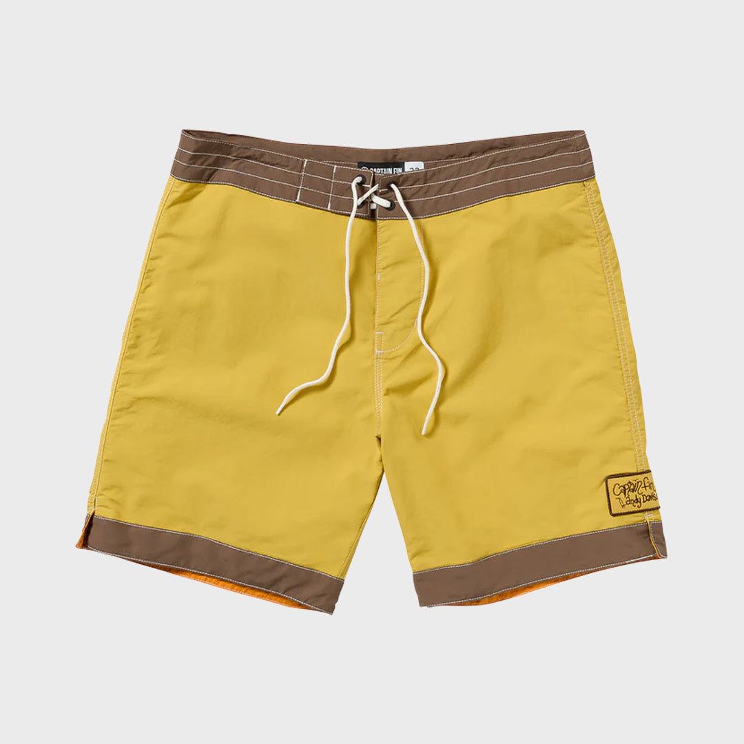 Captain Fin Mens Ads Free Gram 18" Boardshorts - Mineral Yellow - ManGo Surfing