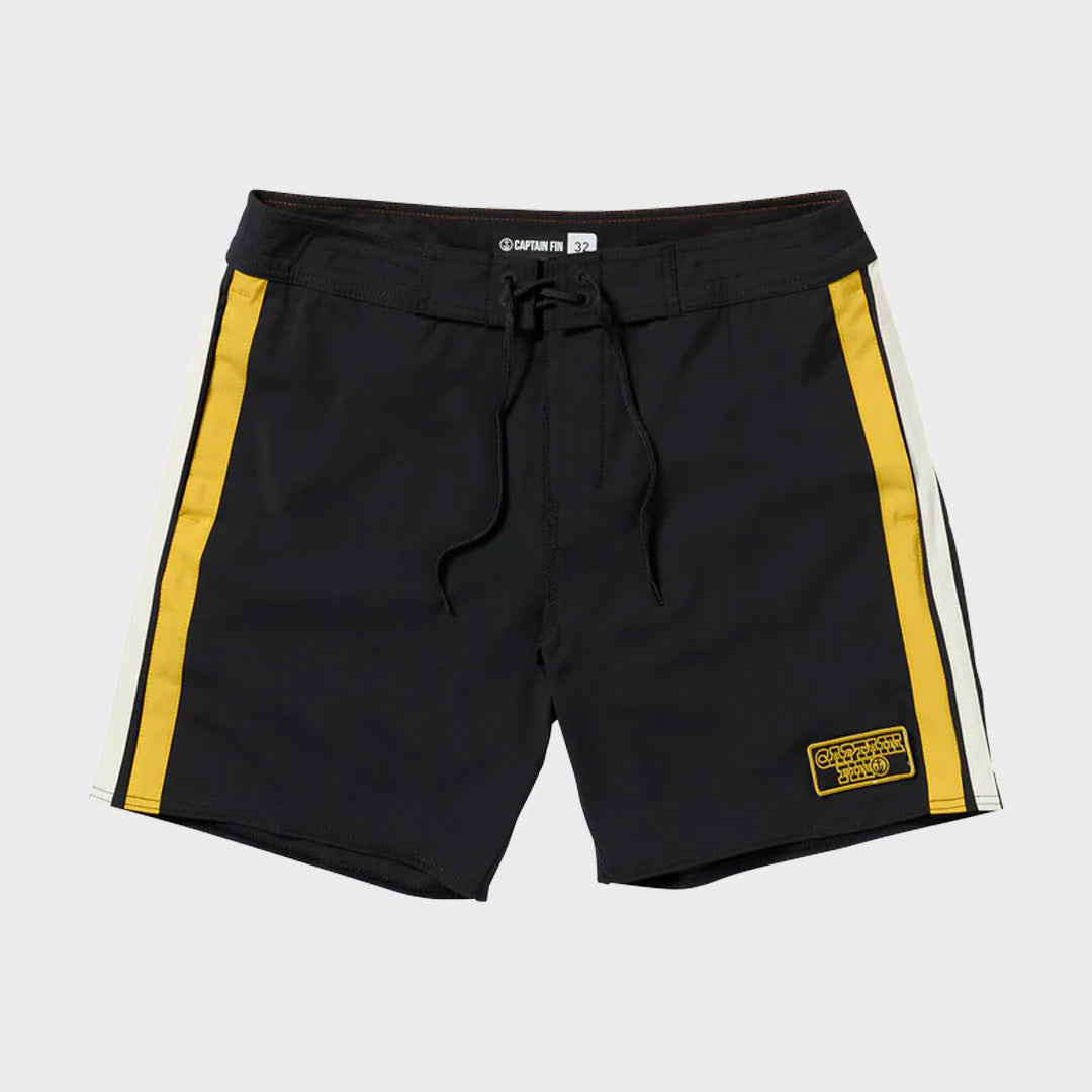 Captain Fin Mens Race Tracker 17" Boardshorts - Black - ManGo Surfing