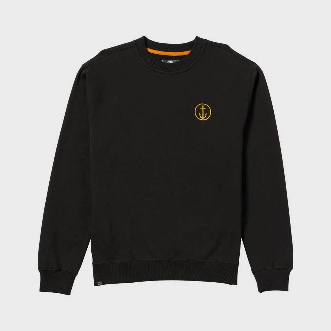 Captain Fin Mens Stay Single Crew Sweatshirt - Black - ManGo Surfing