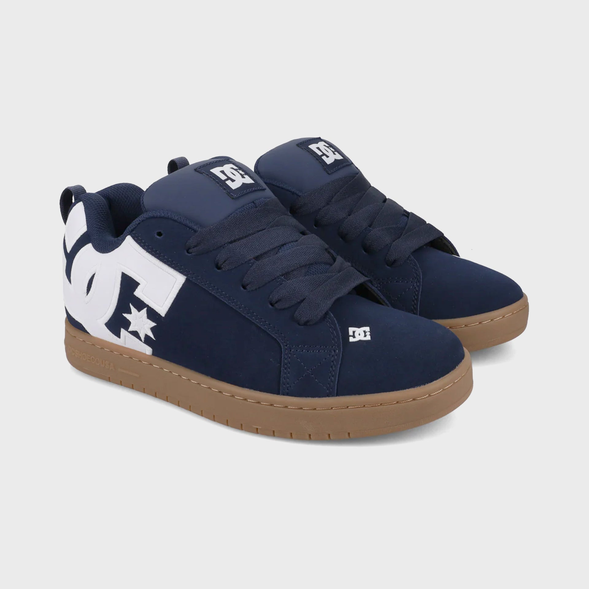 DC Shoes Mens Court Graffik Leather Shoes - Navy/Gum