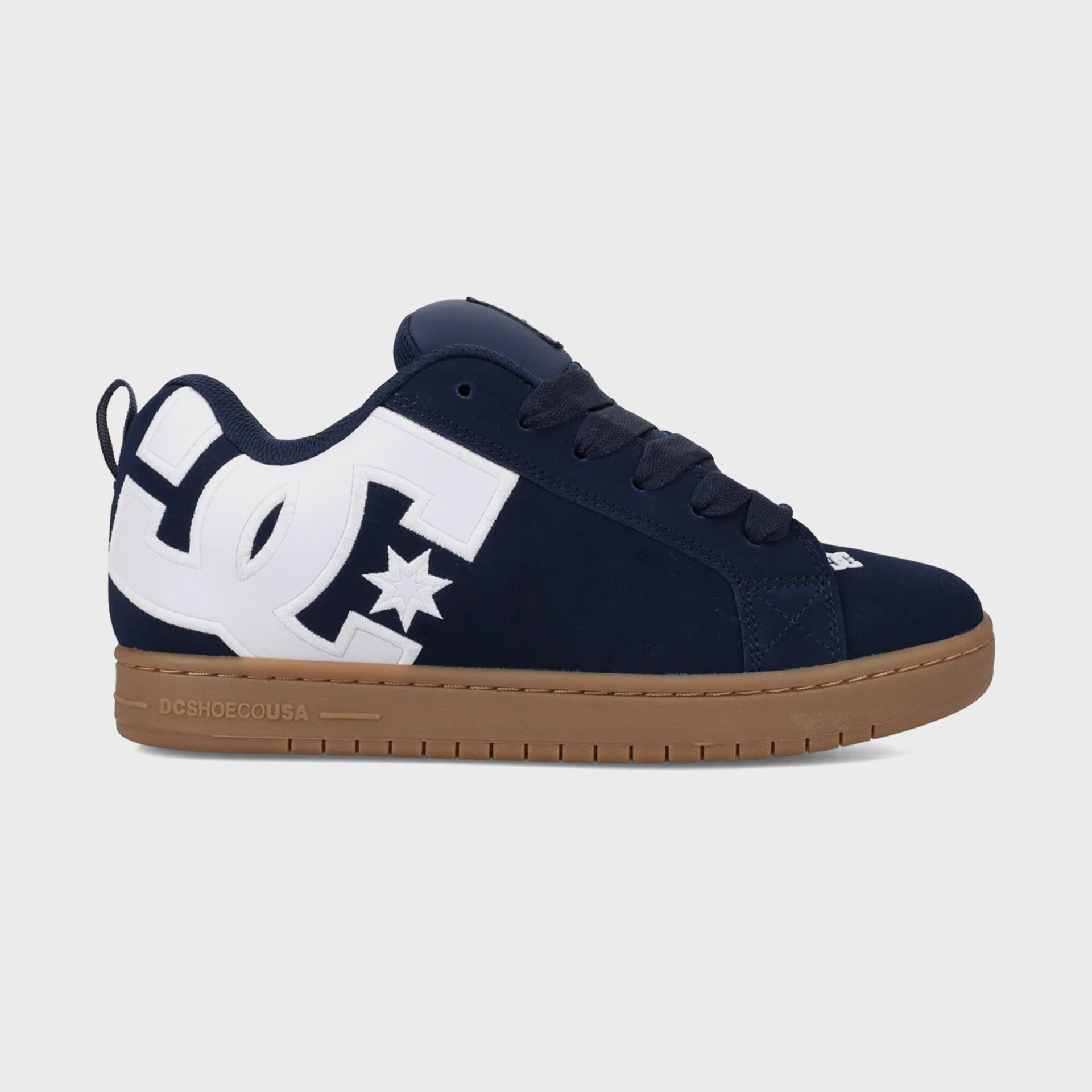 DC Shoes Mens Court Graffik Leather Shoes - Navy/Gum