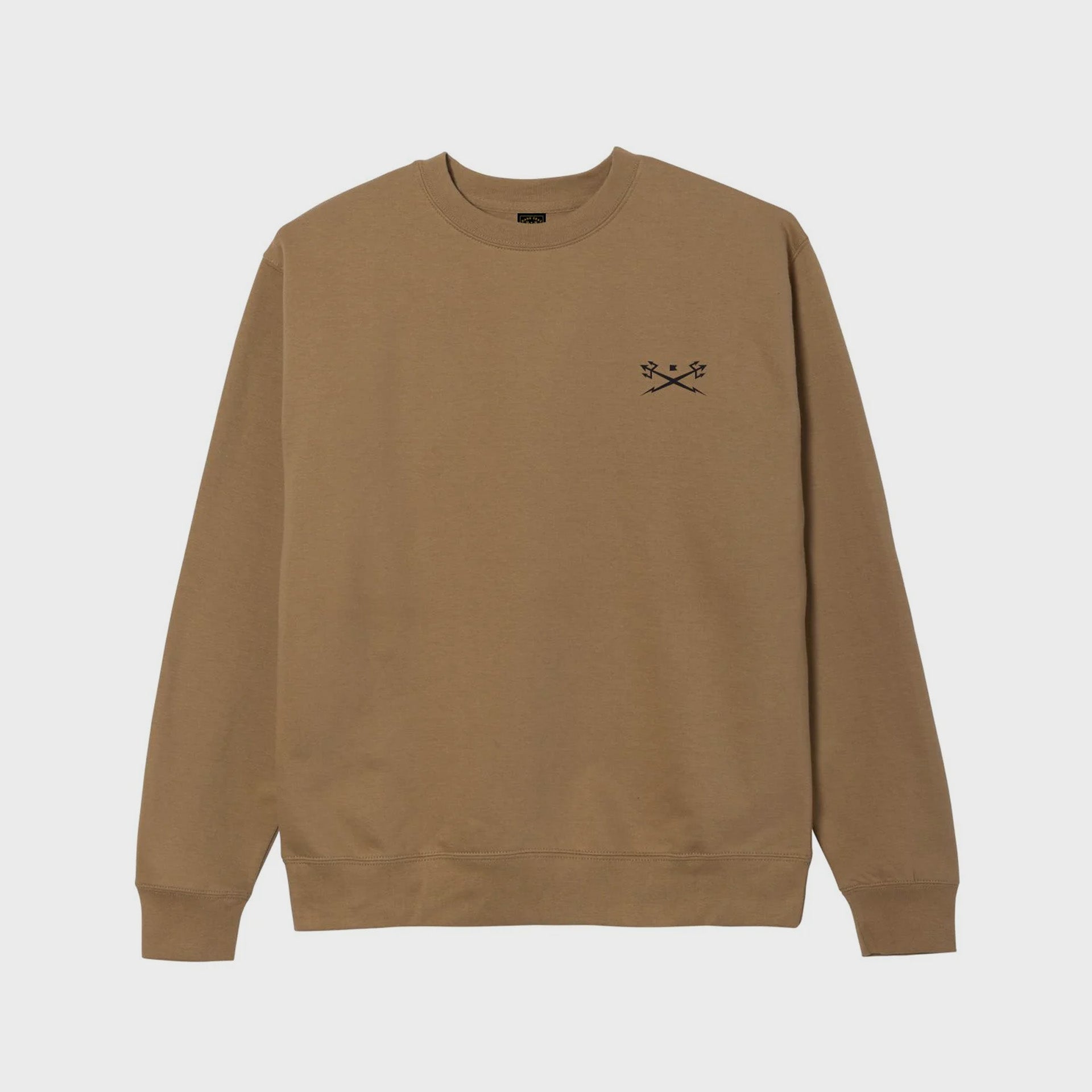 Dark Seas Mens Go-To II Crewneck Sweatshirt - Sandstone - ManGo Surfing